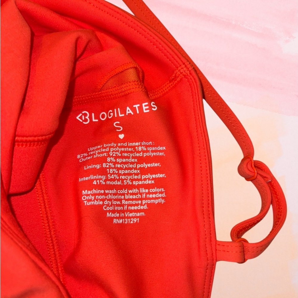 Blogilates Orange Active Romper Athletic Workout Dress Skort NWT Small - Picture 7 of 7